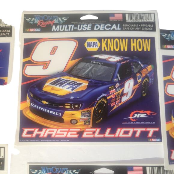 Set of 9 Chase Elliott NASCAR Decals, Round & Rectangle 2014 - Picture 5 of 13